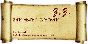Zámbó Zénó névjegykártya